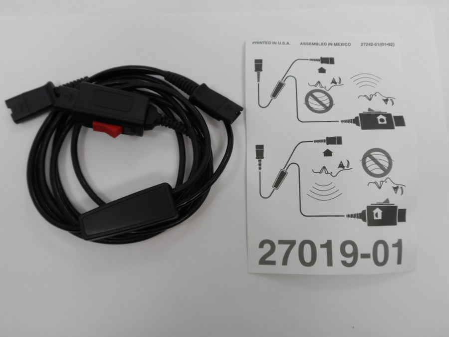 27019-01 - Plantronics Y-Adaptor Training Cord with Microphone Mute Switch and QD Clamp (4-pin QD) 27019-01 - NEW