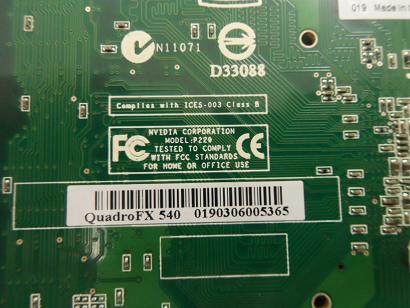 FX 540 - NVIDIA Quadro FX540 3D Graphics Accelerator, RoHS:Y 371-0854 - Refurbished