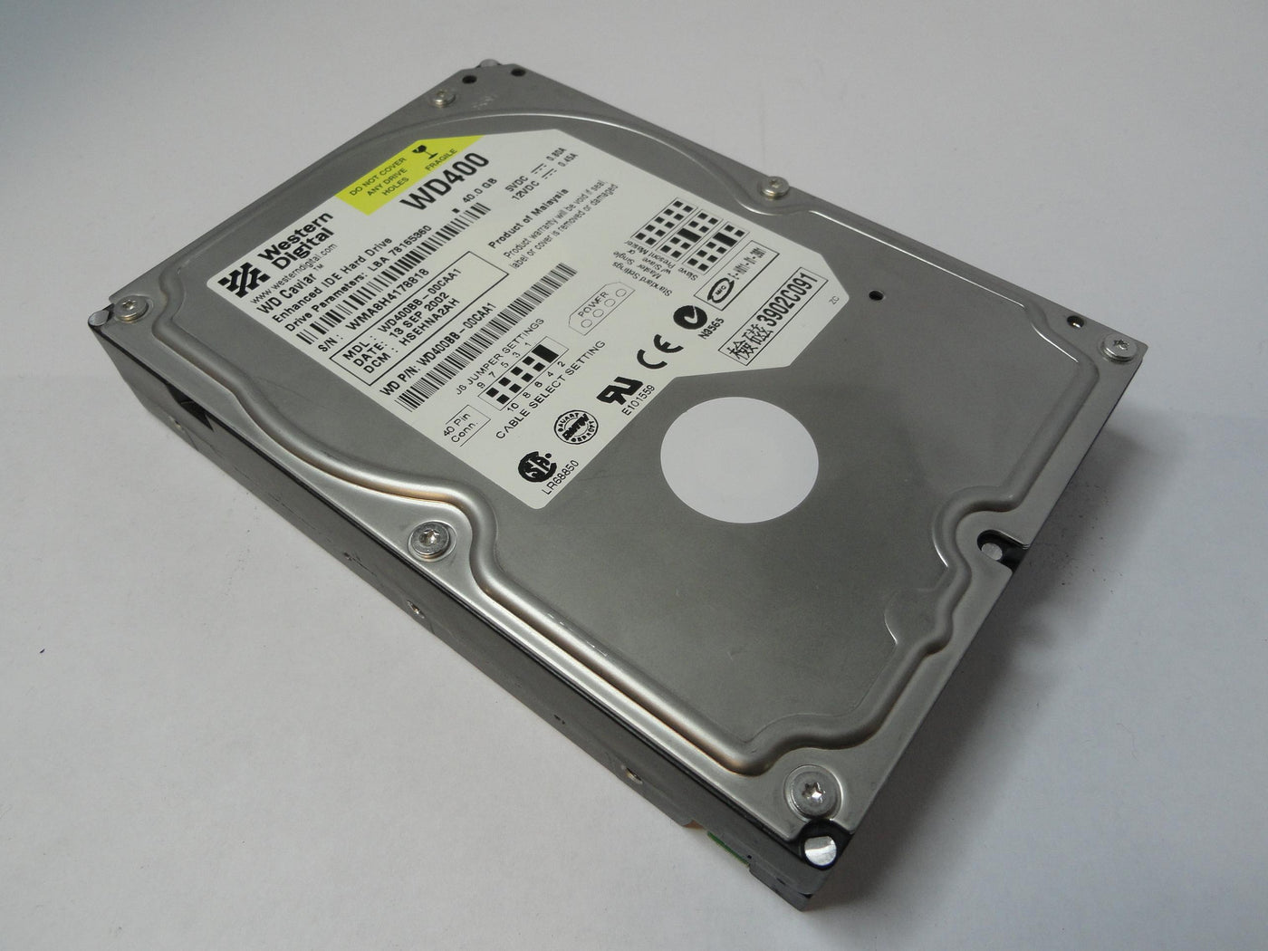 PR20090_WD400BB-00CAA1_Western Digital 40Gb IDE 7200rpm 3.5in HDD - Image3