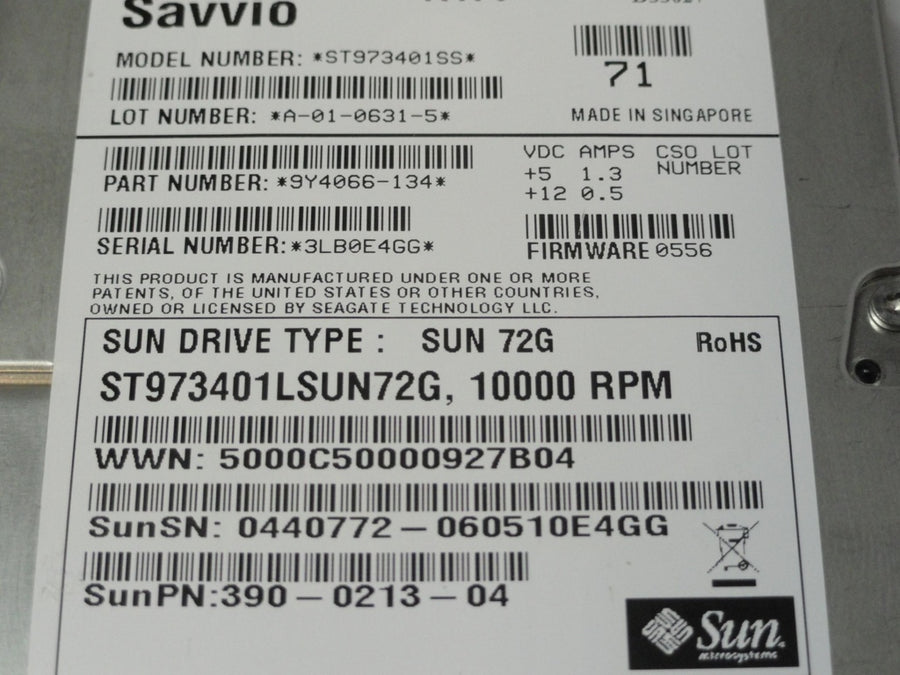 PR20103_9Y4006-134_Seagate SUN 73Gb SAS 10Krpm 2.5n HDD - Image2