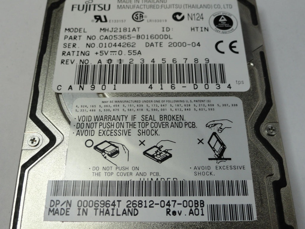 PR20149_CA05365-B01600DL_Fujitsu Dell 18GB IDE 4200rpm 2.5in HDD - Image3