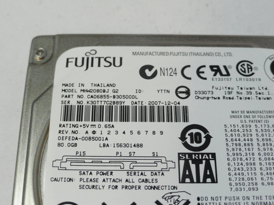 CA06855-B305000DL - Fujitsu Dell 80Gb SATA 7200rpm 2.5in HDD - Refurbished