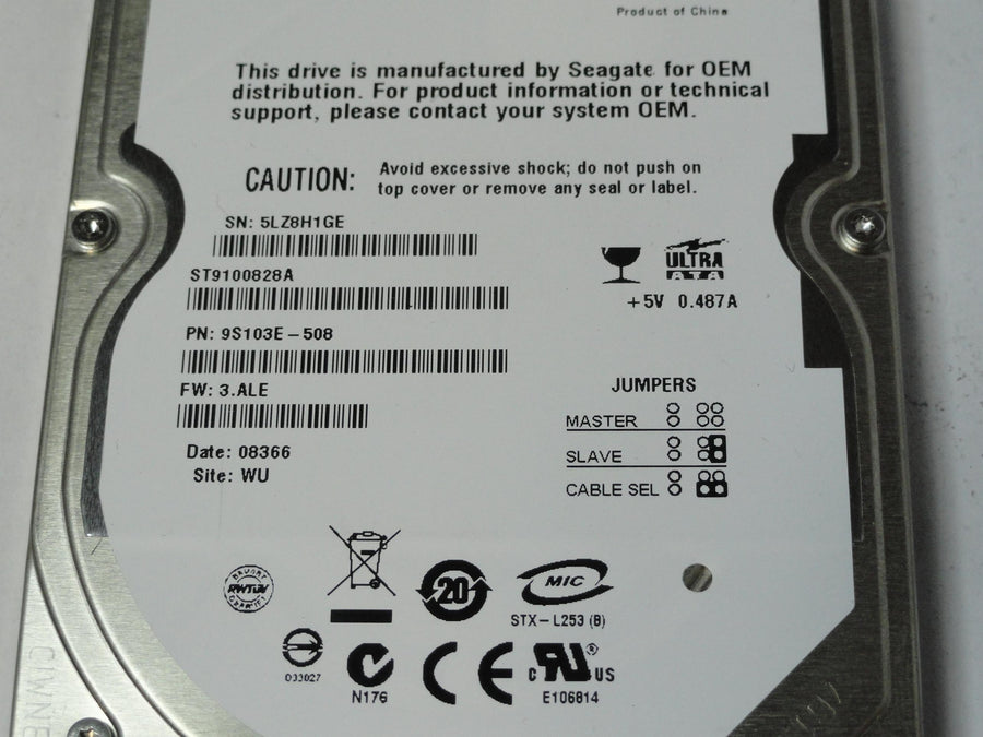 9S103E-508 - Seagate 100Gb IDE 5400rpm 2.5in HDD - Refurbished