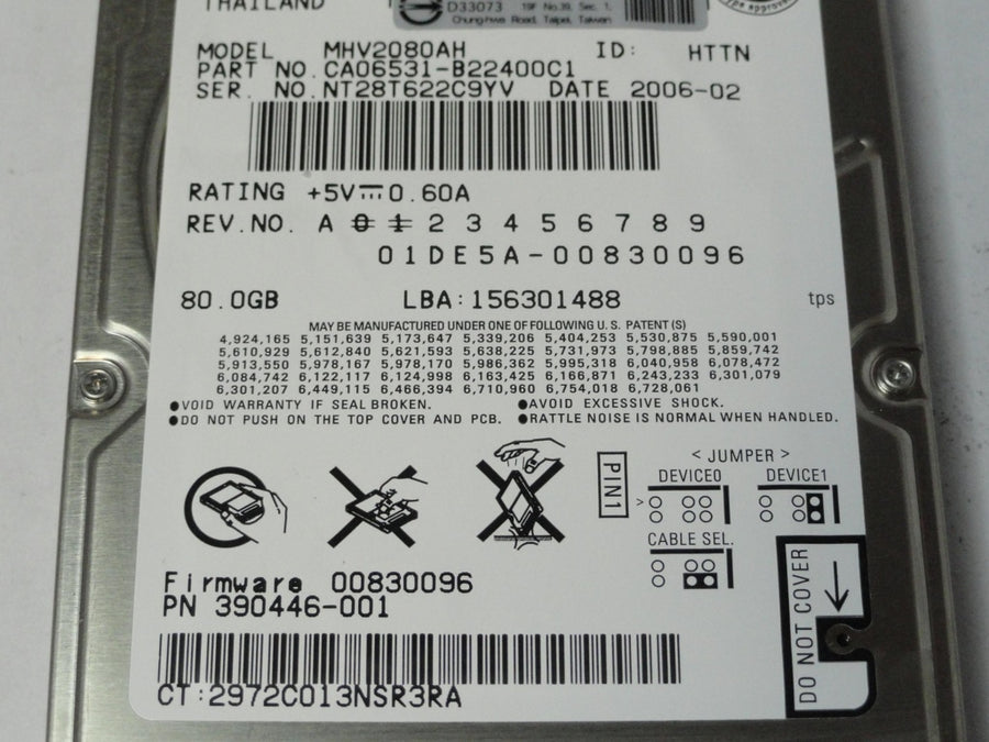 CA06531-B22400C1 - Fujitsu HP 80Gb IDE 5400rpm 2.5in HDD - Refurbished