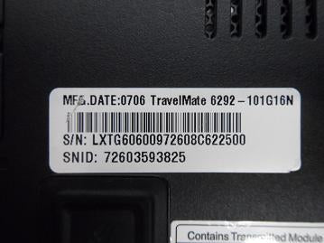 PR20326_ZU1_Acer 6292-101G16N 1.8Ghz No Ram No HDD Laptop - Image6