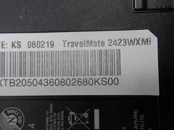 MS2180 - Acer TravelMate 1.5Ghz 1278Mb Ram No HDD Laptop - Silver & Black - With PSU - CD/DVD-RW Drive - USED