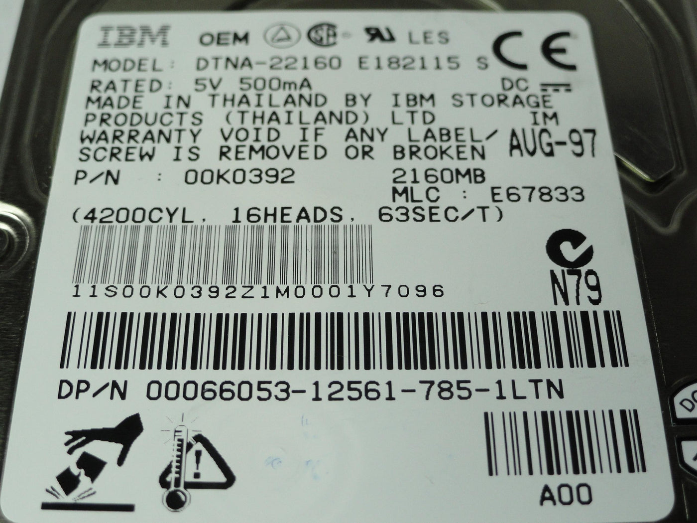 00K0392 - IBM Dell 2.1Gb IDE 4200rpm IDE 2.5in HDD - Refurbished