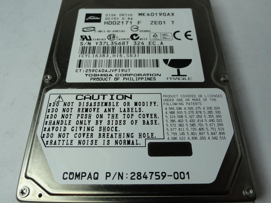 HDD2171 - Toshiba Compaq 40Gb IDE 5400rpm 2.5in HDD - Refurbished
