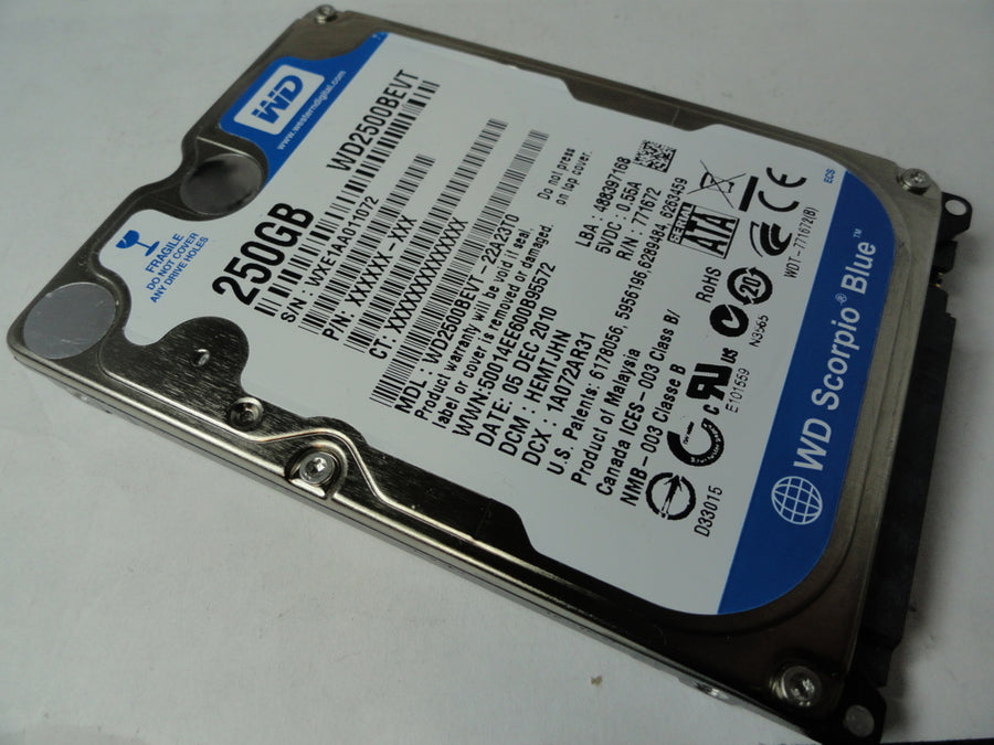 PR20452_WD2500BEVT-22A23T0_Western Digital 250Gb SATA 5400rpm 2.5in HDD - Image2