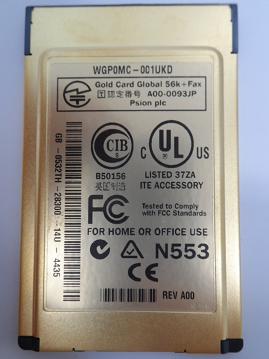 0532TH - Psion WGP0MC-001UKD 56k+Fax PC Wireless Card - Gold - USED