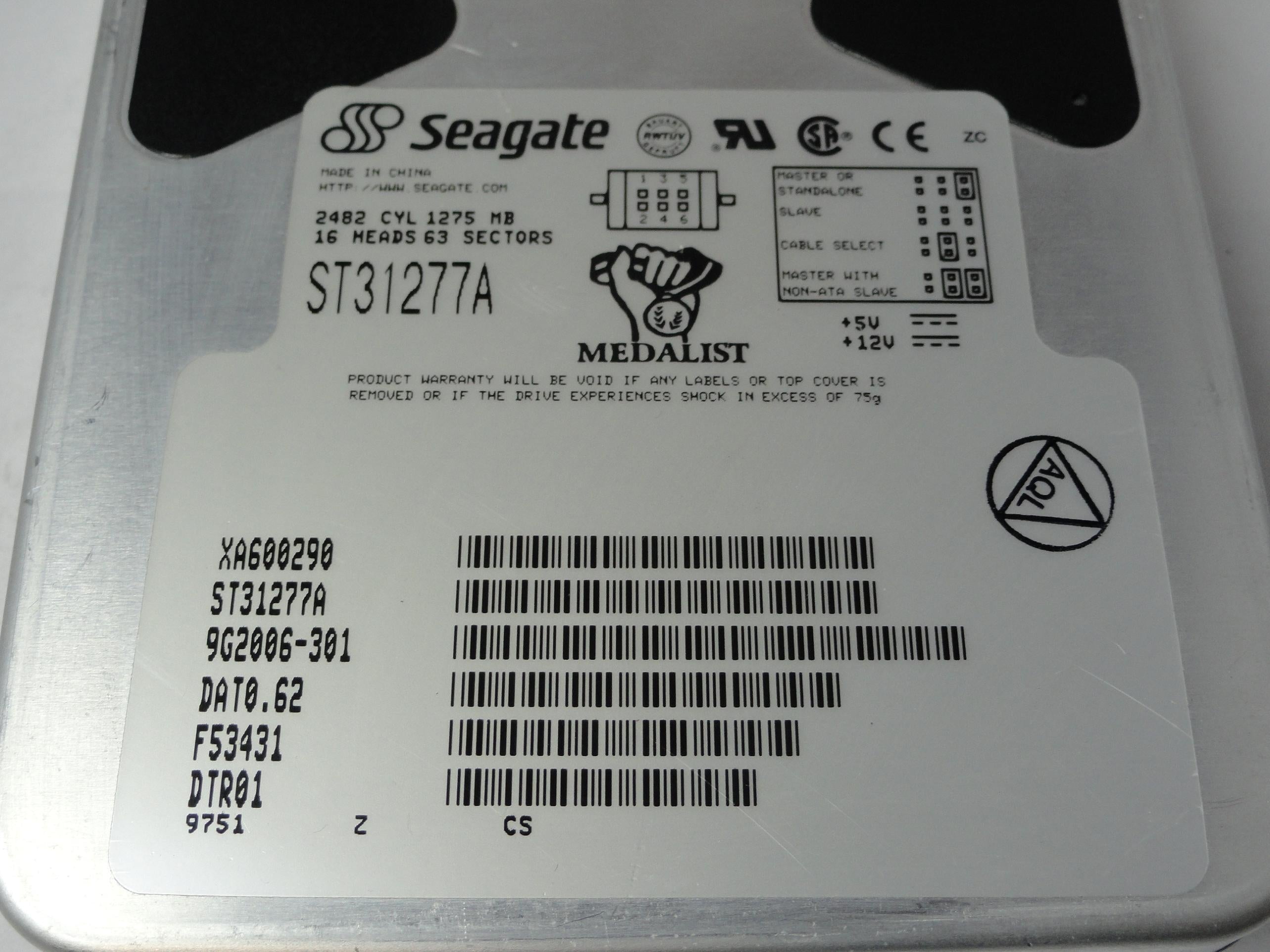 9G2006-301 - Seagate 1.3Gb IDE 4700rpm 3.5in HDD - Refurbished