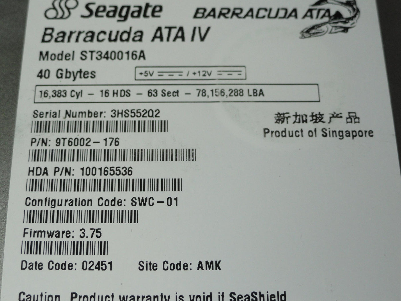 PR20852_9T6002-176_Seagate IBM 40GB IDE 7200rpm 3.5in HDD - Image3