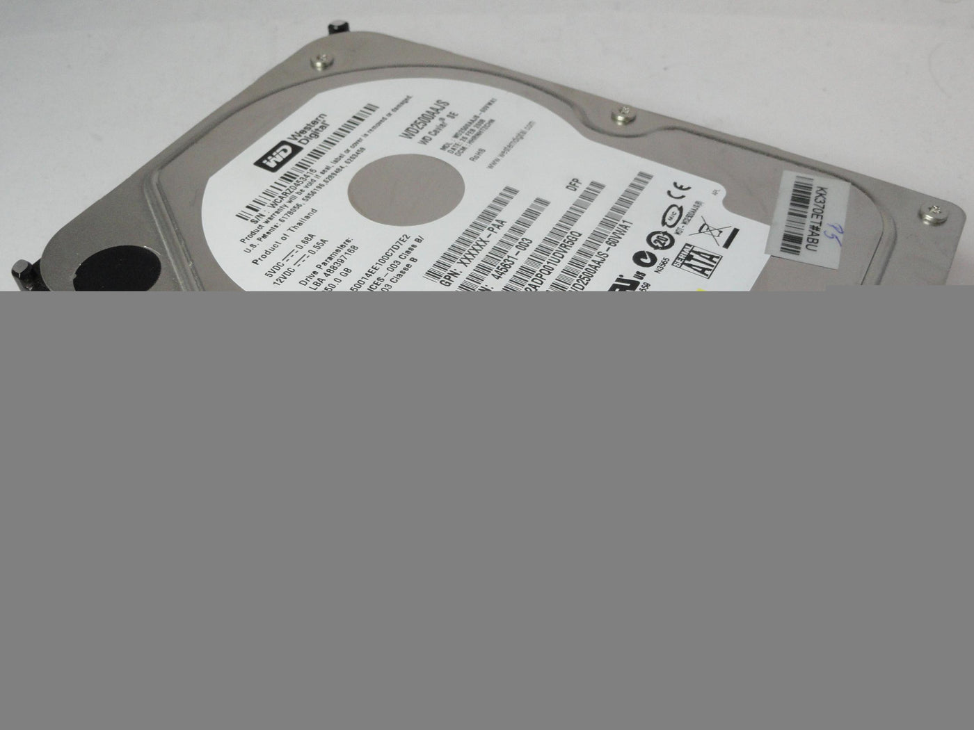PR20865_WD2500AAJS-60VWA1_Western Digital HP 250Gb SATA 7200rpm 3.5in HDD - Image3