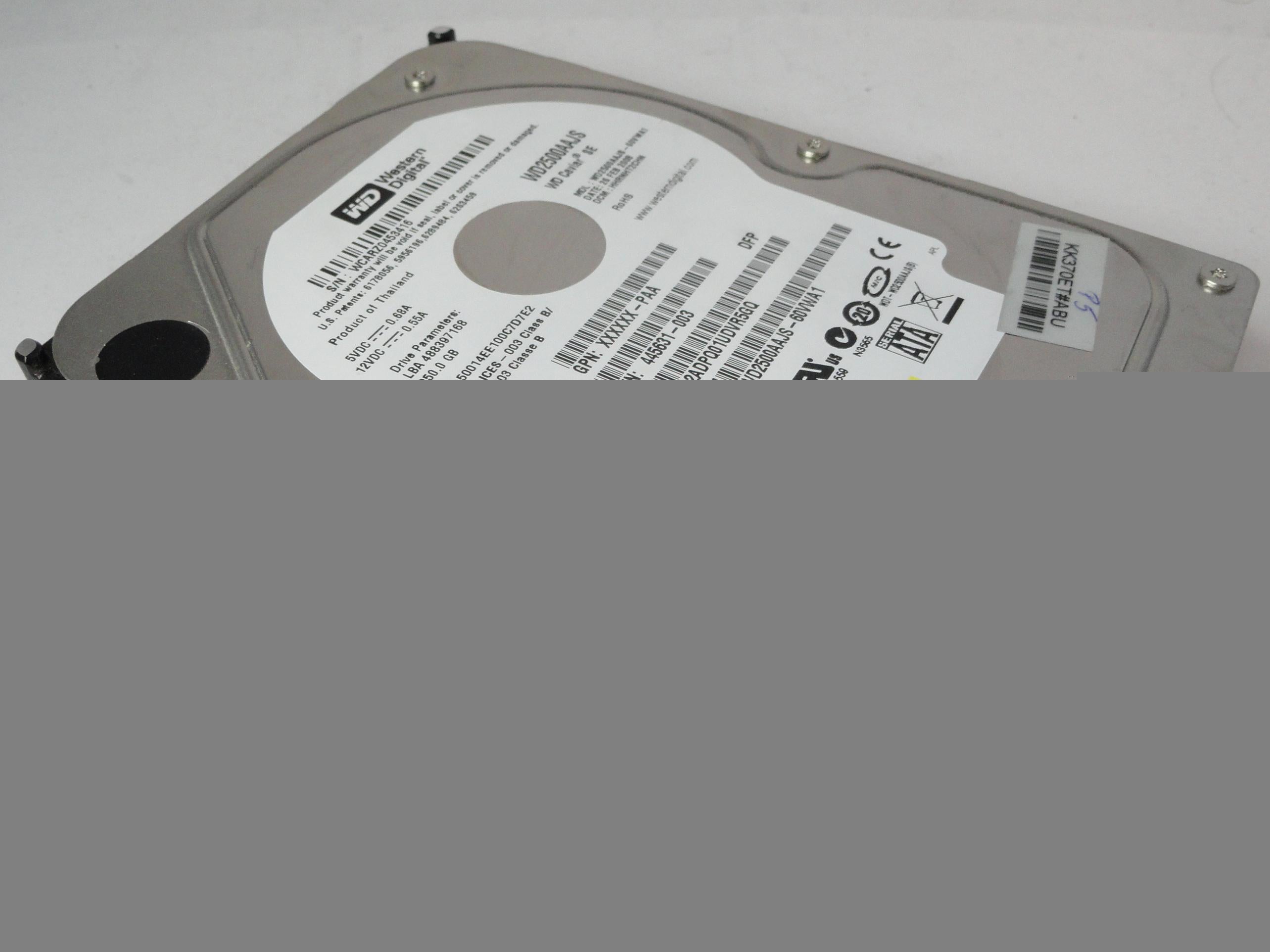 PR20865_WD2500AAJS-60VWA1_Western Digital HP 250Gb SATA 7200rpm 3.5in HDD - Image3