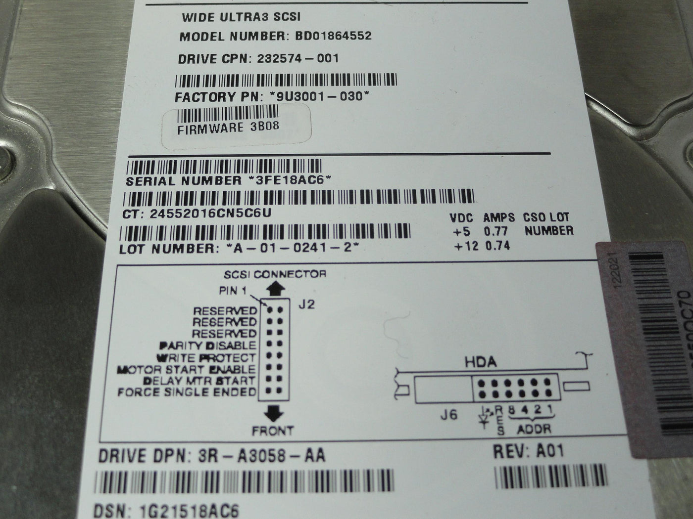 PR20937_9U3001-030_Seagate Compaq 18.2GB SCSI 80 Pin 10Krpm 3.5in HDD - Image3