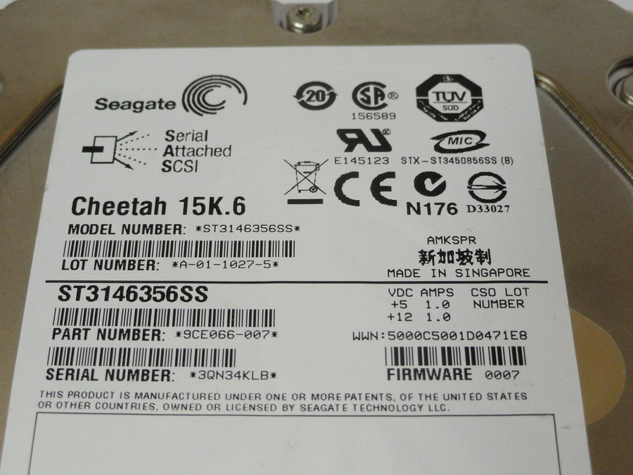 9CE066-007 - Seagate 146GB SAS 15Krpm 3.5in Cheetah 15K.6 HDD - USED