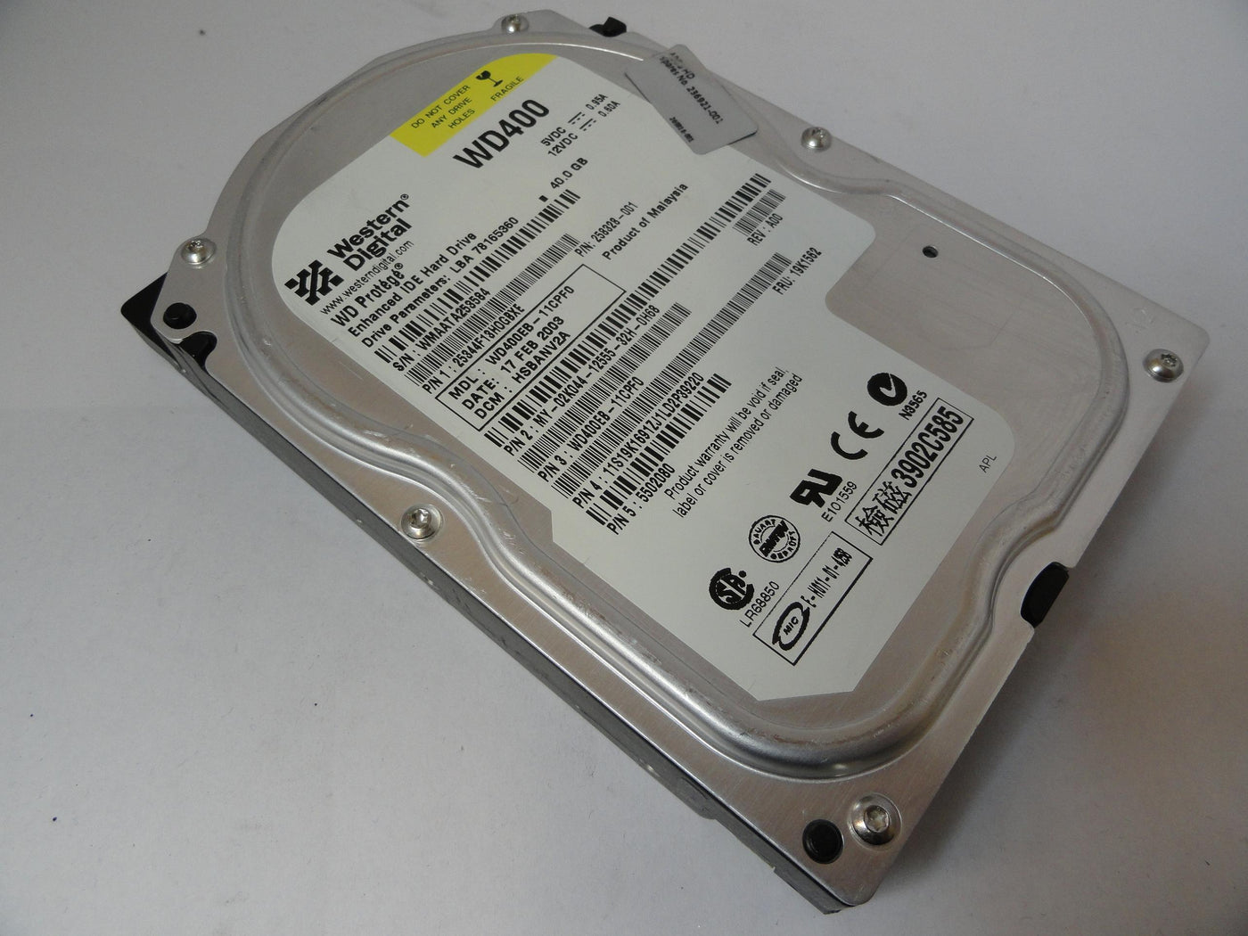 PR21176_WD400EB-11CPF0_Western Digital 40Gb IDE 7200rpm 3.5in HDD - Image3