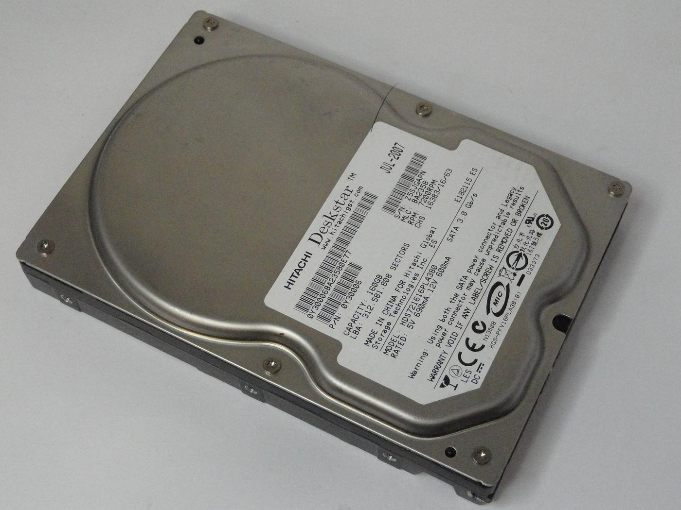 0Y30006 - Hitachi 160GB SATA 7200rpm 3.5in Deskstar HDD - ASIS