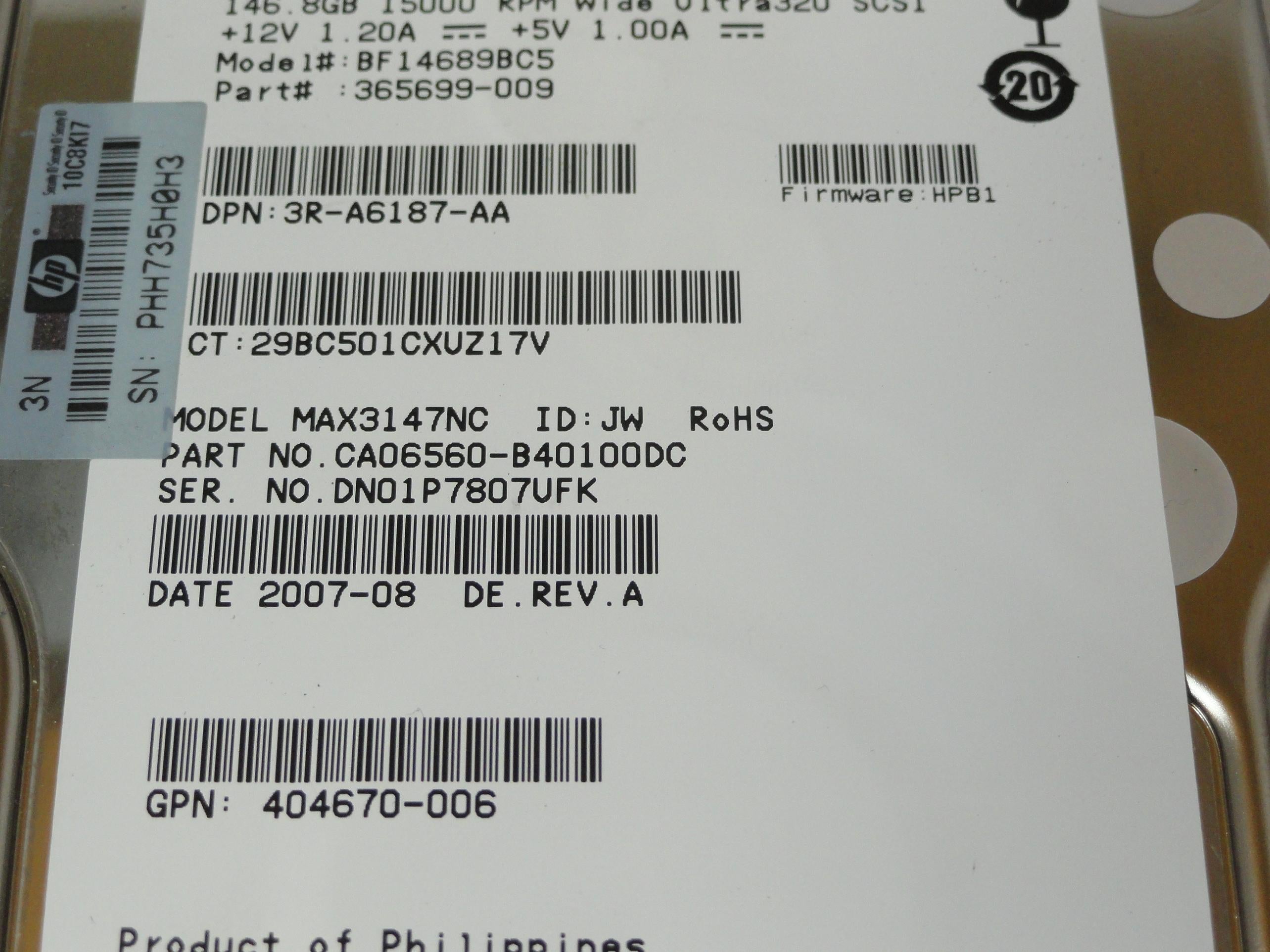 PR21293_CA06560-B40100DC_Fujitsu HP 146.8GB SCSI 80 Pin 15Krpm 3.5in HDD - Image3