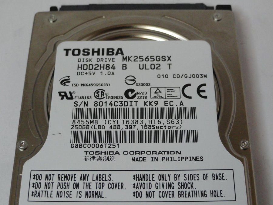 PR21294_HDD2H84_Toshiba 250Gb SATA 5400rpm 2.5in HDD - Image2