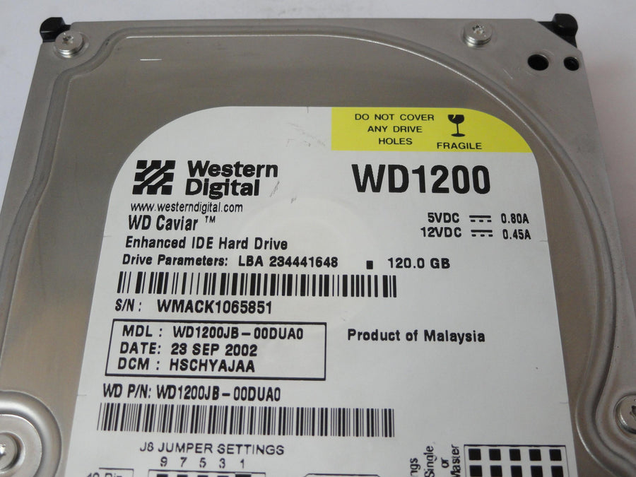 PR21303_WD1200JB-00DUA0_Western Digital 120Gb IDE 7200rpm 3.5in  HDD - Image2
