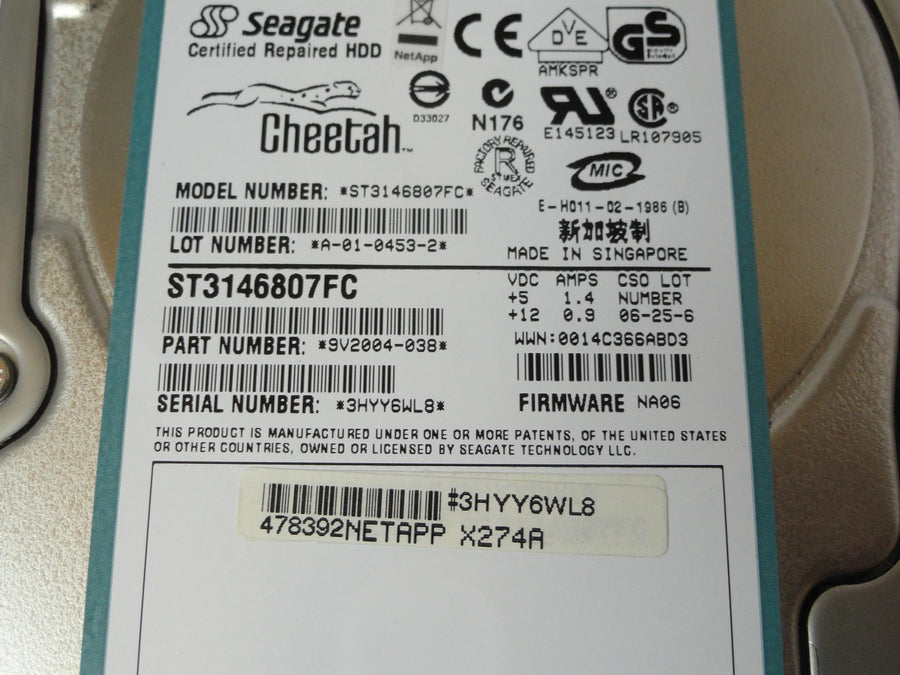PR21306_9V2004-038_Seagate NetApp 146Gb Fibre Chnl 10Krpm Recert HDD - Image2