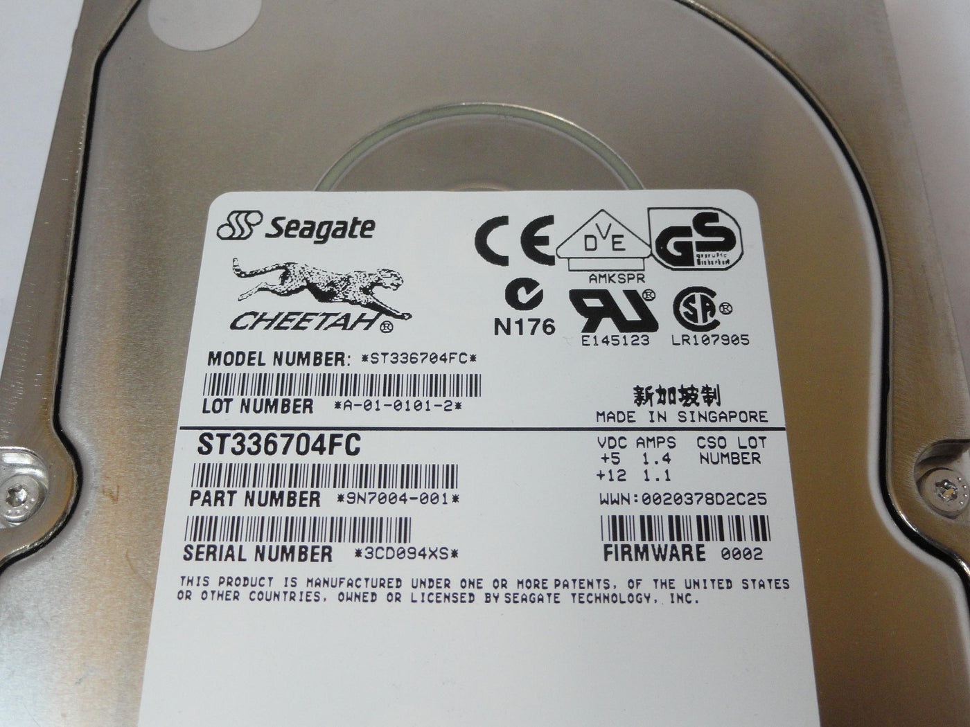 9N7004-001 - Seagate 36Gb Fibre Channel 10Krpm 3.5in HDD - Refurbished