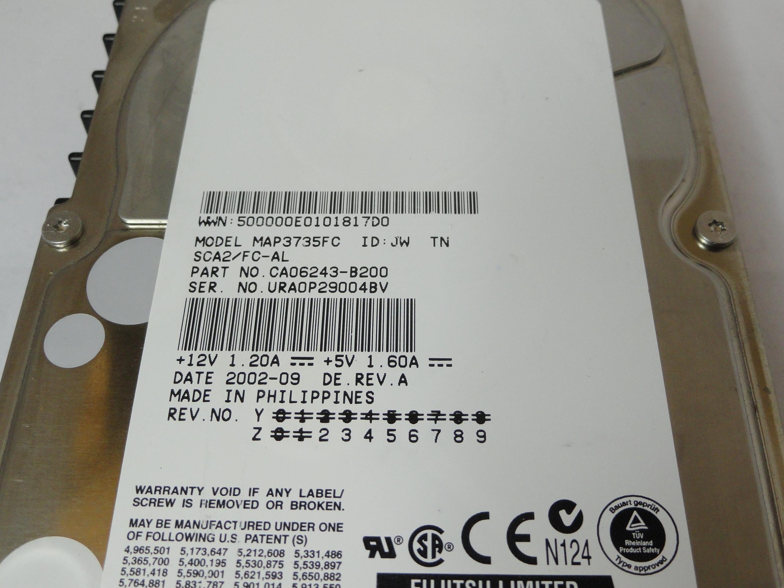 CA06243-B200 - Fujitsu 73Gb Fibre Channel 10Krpm 3.5in HDD - USED