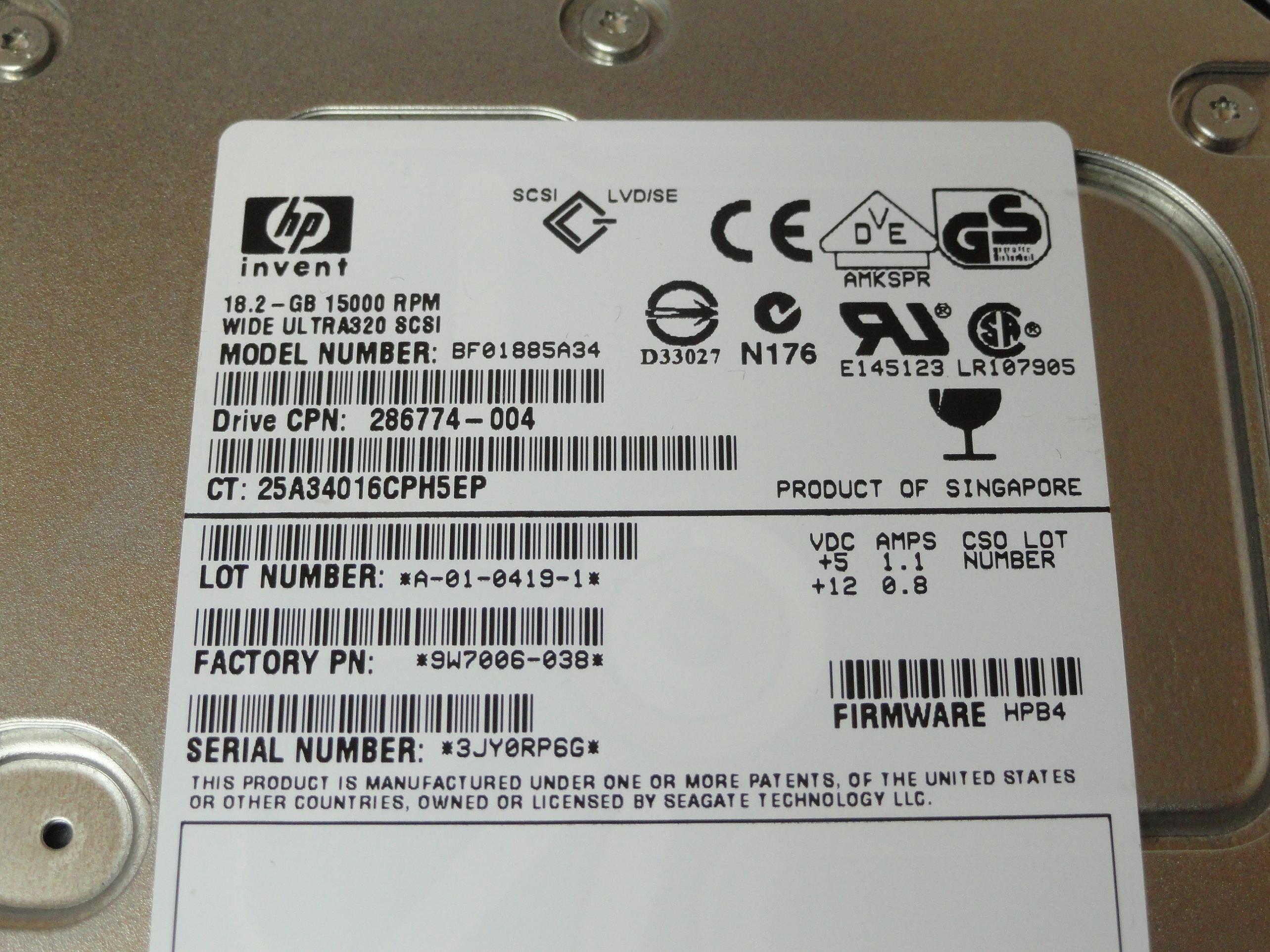 PR21435_9W7006-038_Seagate HP 18.2Gb SCSI 80 Pin 15Krpm 3.5in HDD - Image3
