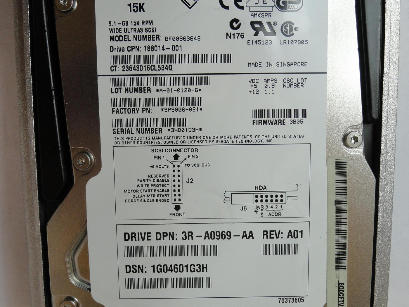 PR21447_9P9006-021_Seagate Compaq 9.1GB SCSI 80 Pin 15Krpm 3.5in HDD - Image3