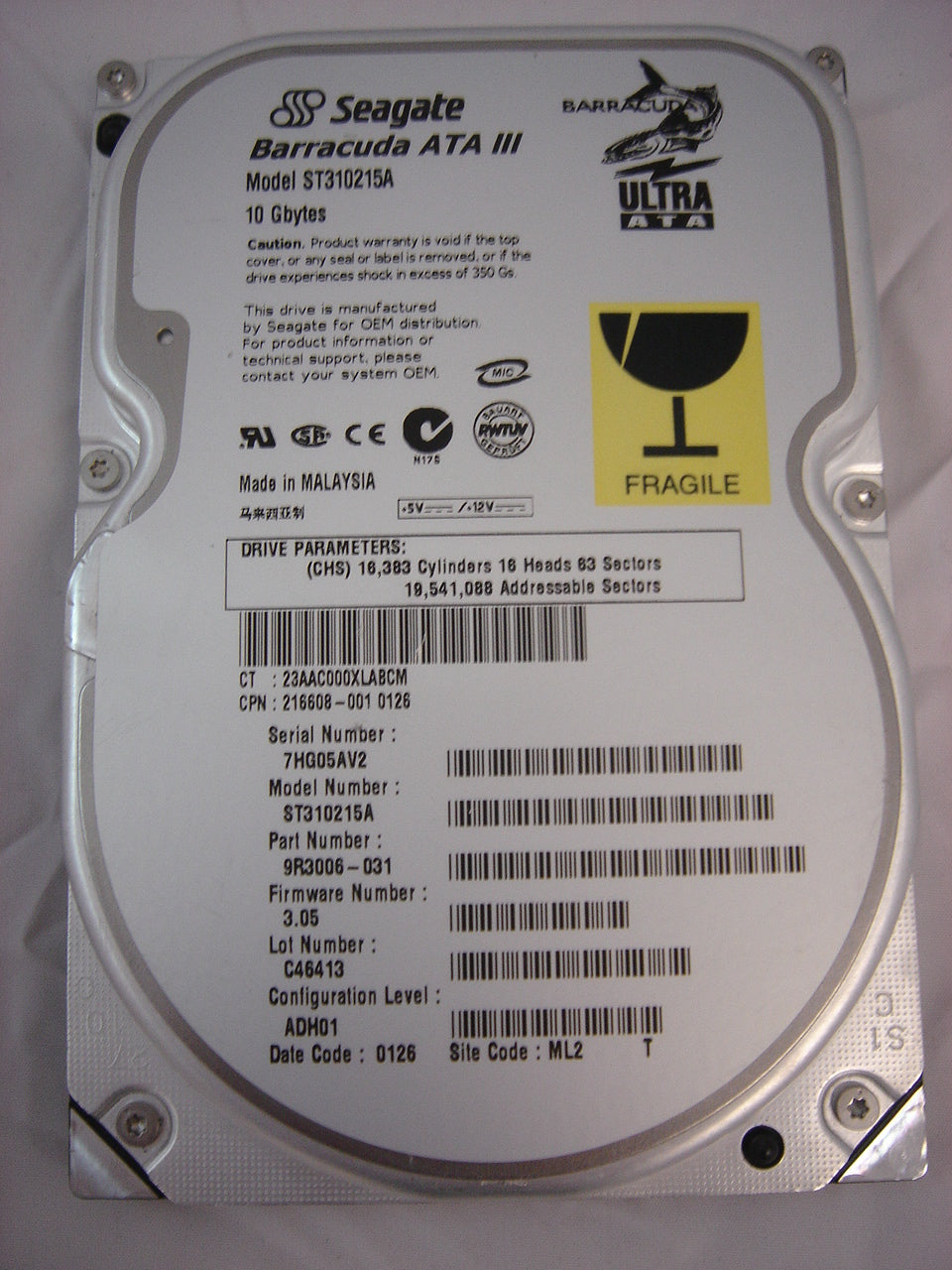 PR03825_9R3006-031_Compaq Seagate 10Gb IDE 7200rpm 3.5in HDD - Image2