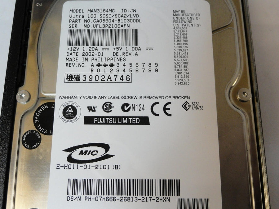 PR21616_CA05904-B10300DL_Fujitsu Dell 18.2GB SCSCI 80 Pin 10Krpm 3.5in HDD - Image2