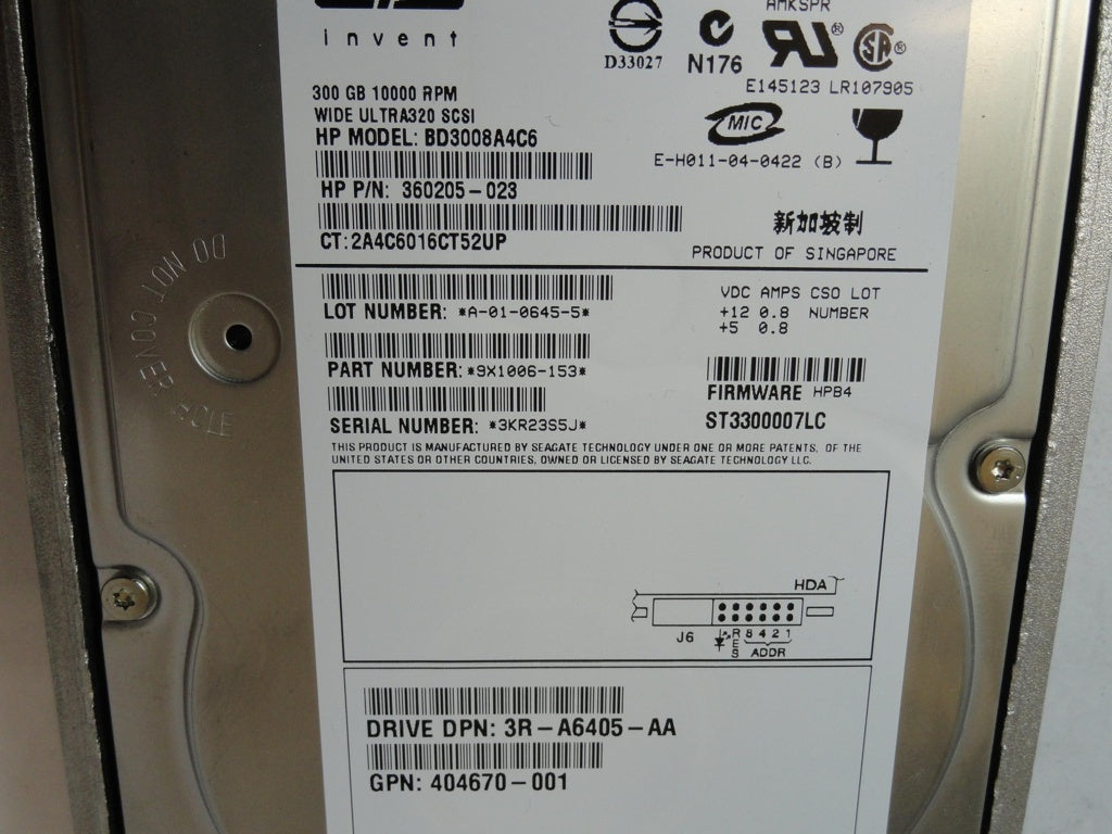 PR22038_9X1006-153_Seagate HP 300GB SCSI 80 Pin 10Krpm 3.5in HDD - Image2