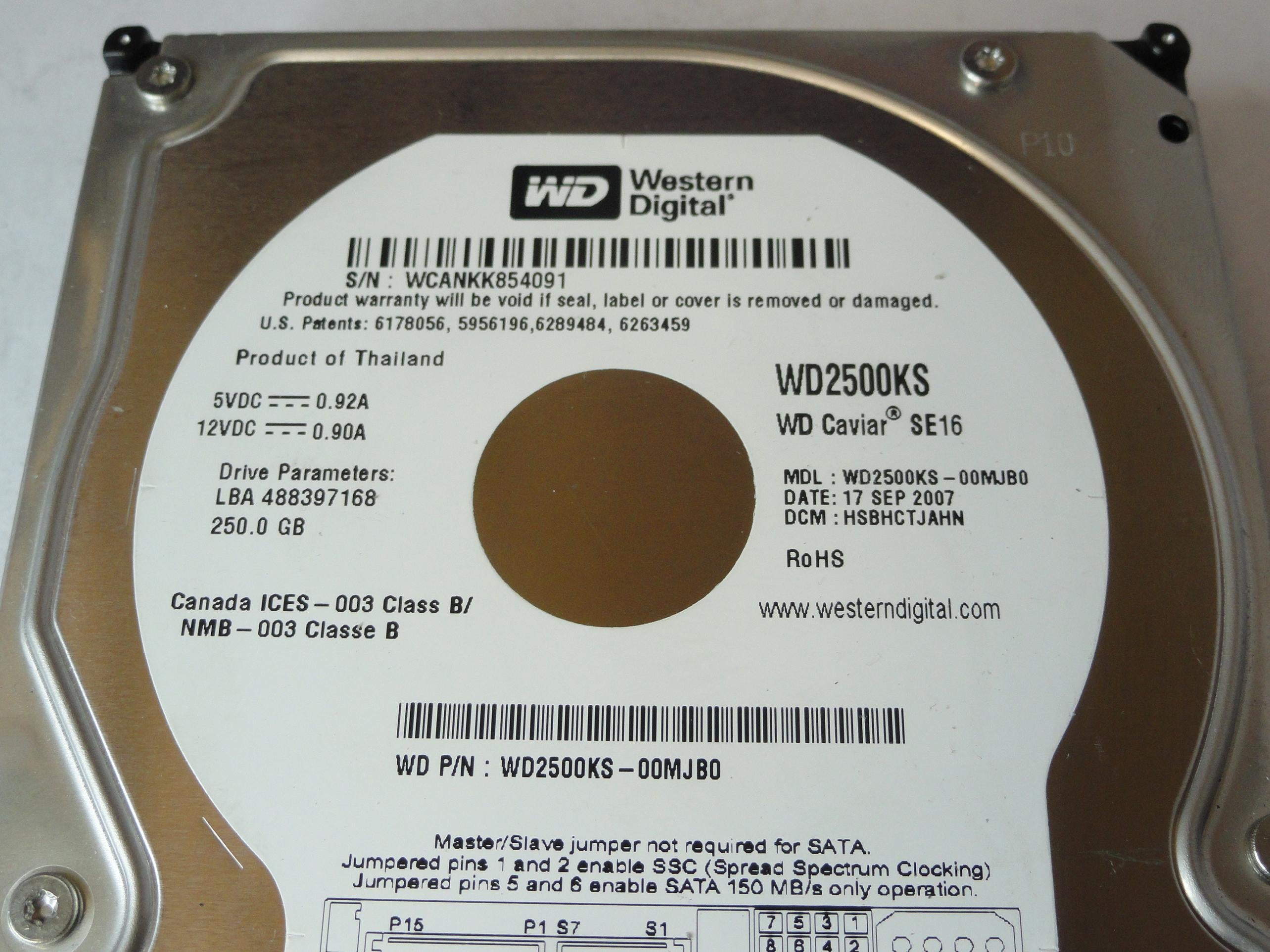 WD2500KS-00MJB0 - Western Digital 250Gb SATA 7200rpm 3.5in HDD - USED
