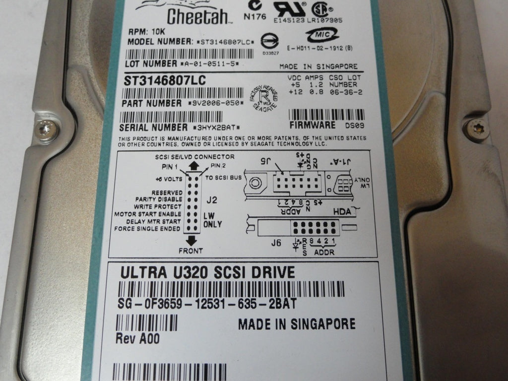9V2006-050 - Seagate Dell 146Gb SCSI 80 Pin 10Krpm 3.5in Certified Refurbished HDD - Refurbished