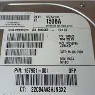 WD150BA-60AGA0 - Maxtor Compaq 15Gb IDE 7200rpm 3.5in HDD - Refurbished