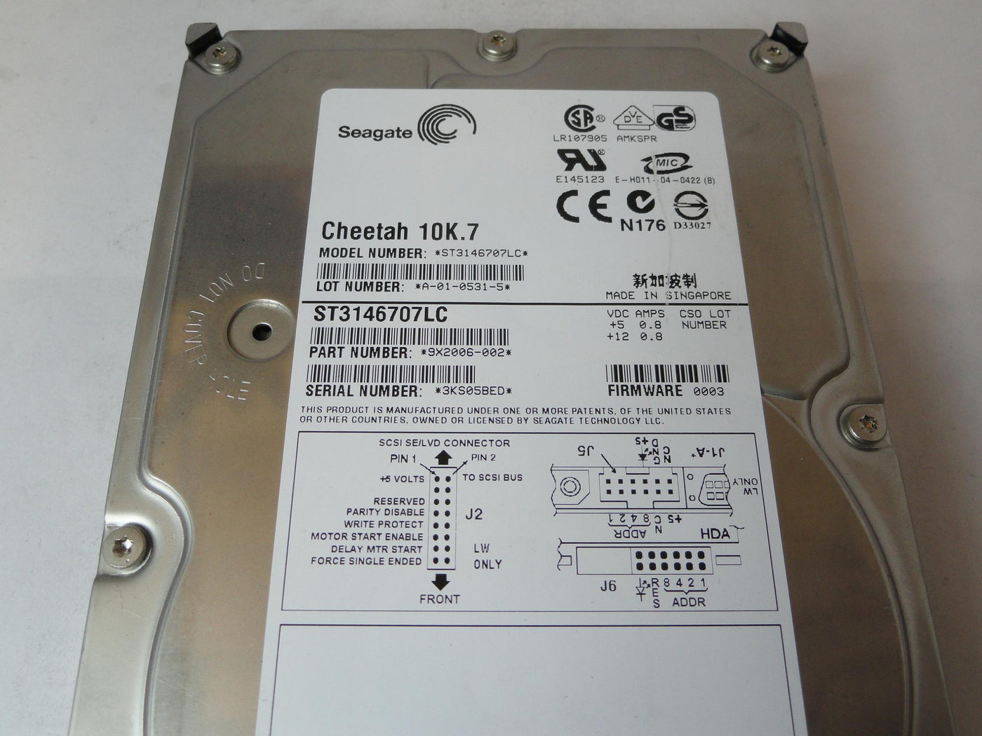 PR24282_9X2006-002_Seagate 146Gb SCSI 80 Pin 10Krpm 3.5in HDD - Image2