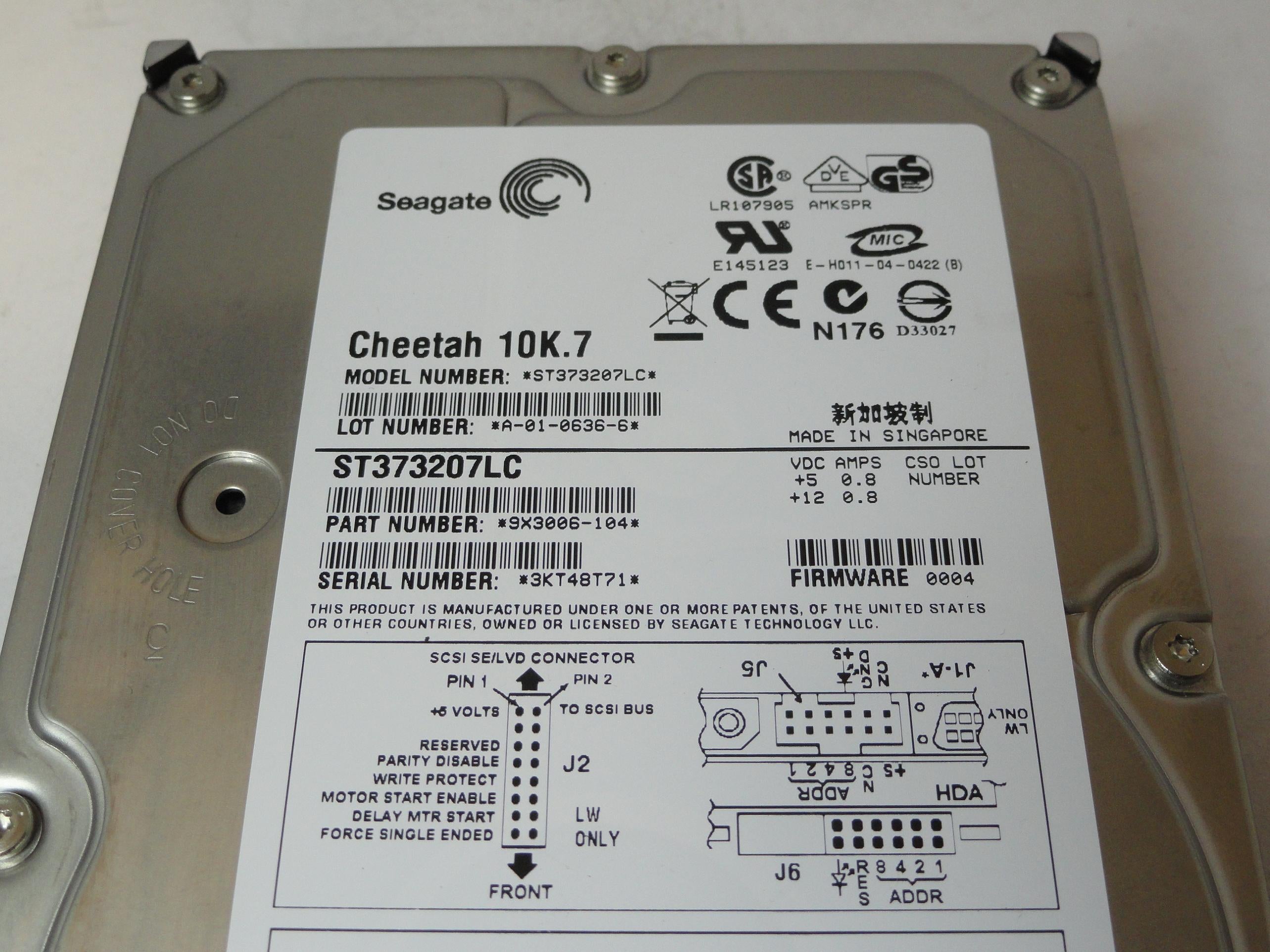 9X3006-104 - Seagate 73Gb SCSI 80 Pin 10Krpm 3.5in HDD - Refurbished