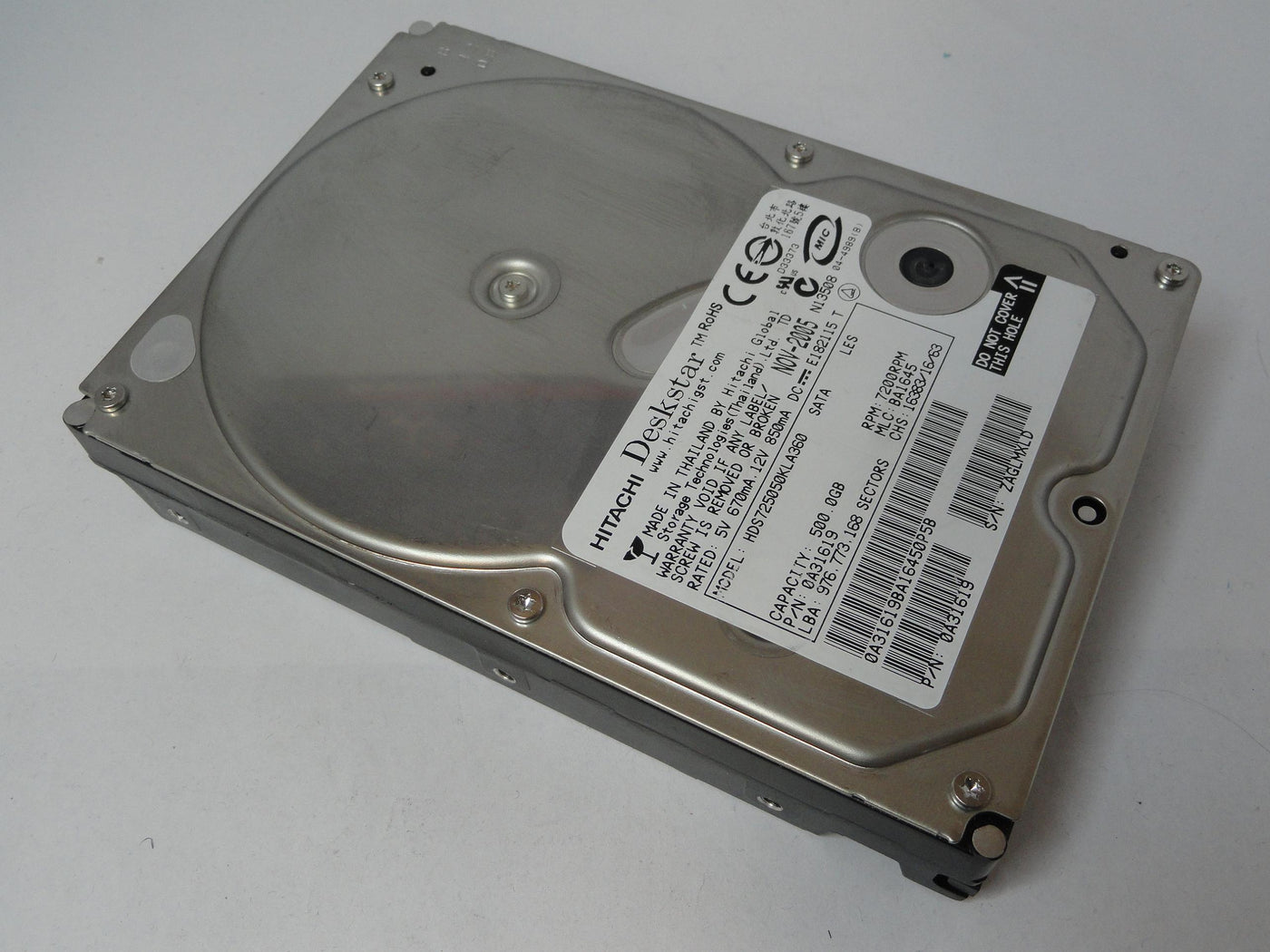 PR22352_0A31619_Hitachi 500GB SATA 7200rpm 3.5in HDD - Image2