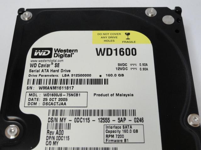 PR22369_WD1600JS-75NCB1_Western Digital Dell 16Gb SATA 7200rpm 3.5in HDD - Image3