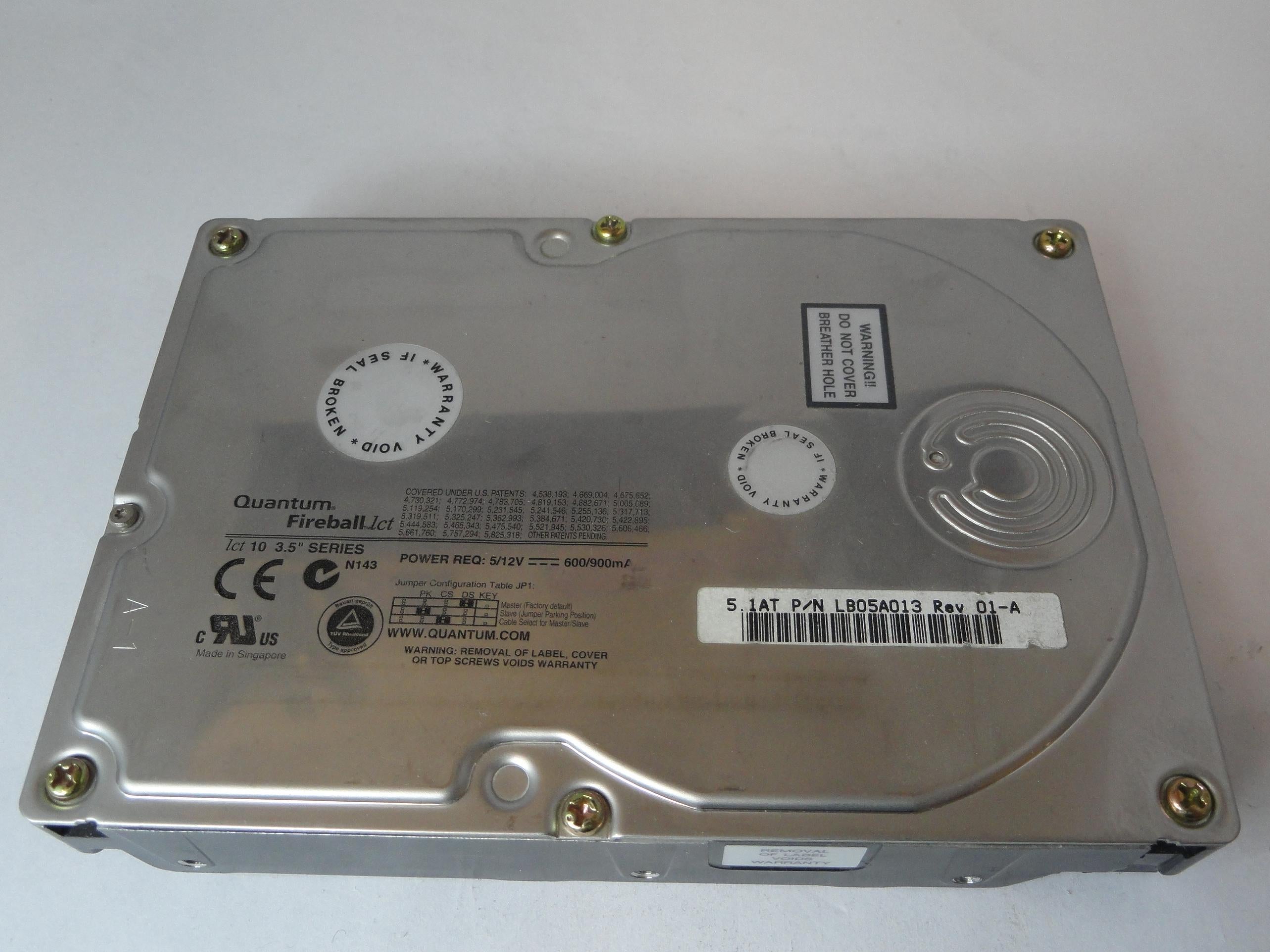 LB05A013 - Quantum 5Gb IDE 5400rpm 3.5in HDD - Refurbished