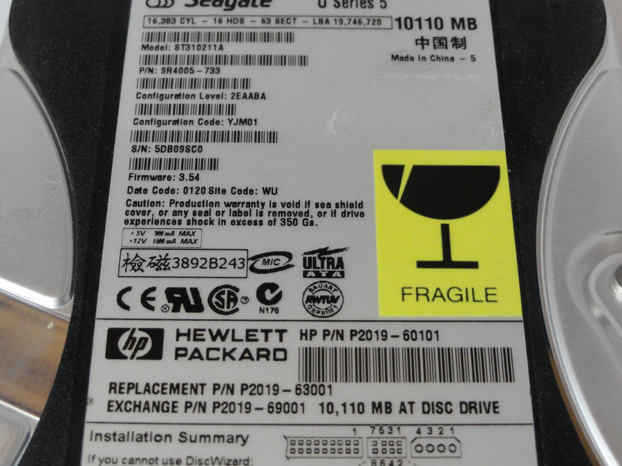 9R4005-733 - Seagate HP 10GB IDE 5400rpm 3.5in U Series 5 HDD - USED