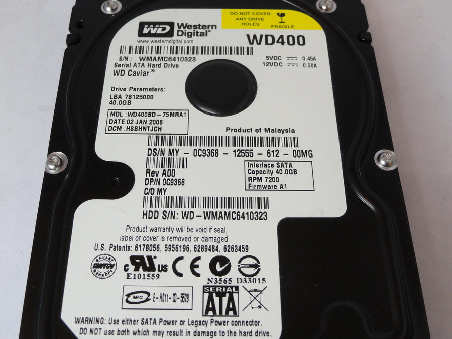 WD400BD-75MRA1 - Western Digital Dell 40Gb SATA 7200rpm 3.5in HDD - Refurbished