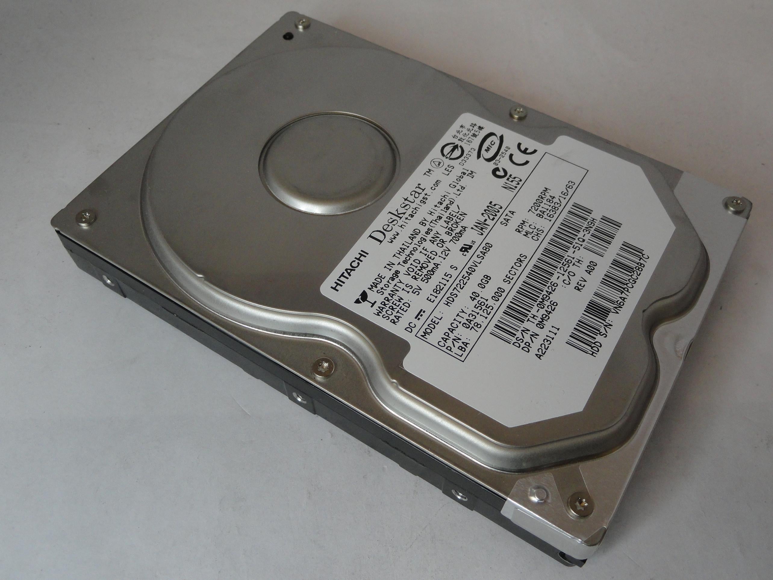 PR22829_0A31561_Hitachi Dell 40GB SATA 7200rpm 3.5in HDD - Image3