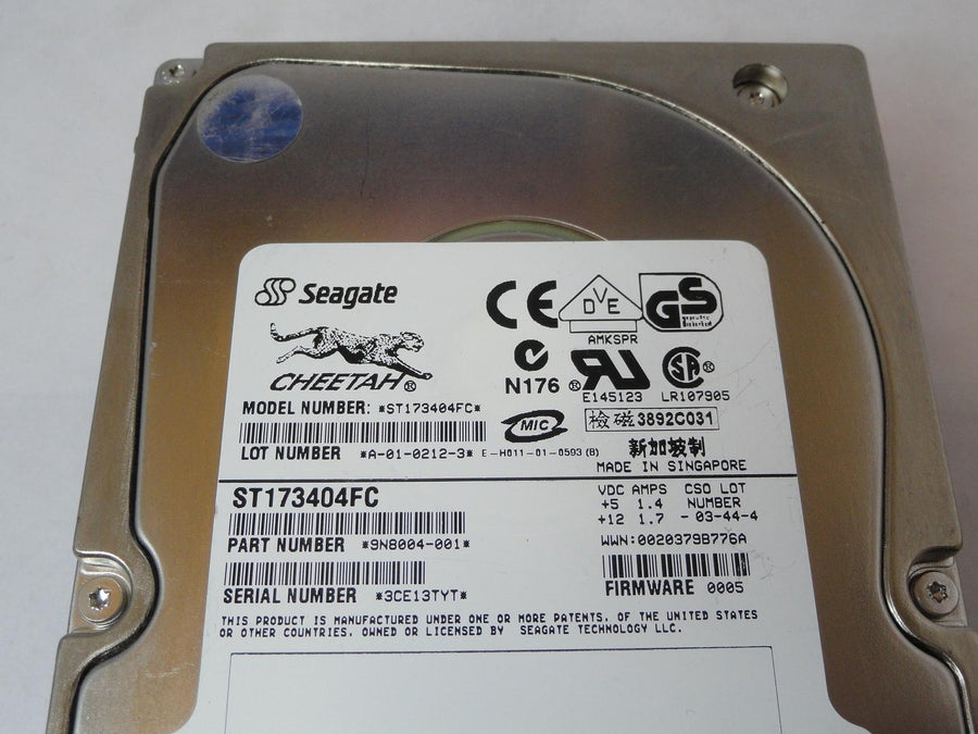 9N8004-001 - Seagate 73Gb Fibre Channel 10Krpm 3.5in Factory Refurbished Full Height HDD - USED