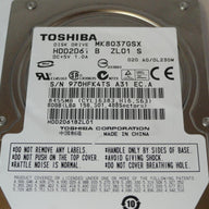 PR22965_HDD2D61_Toshiba 80Gb SATA 5400rpm 2.5in HDD - Image2