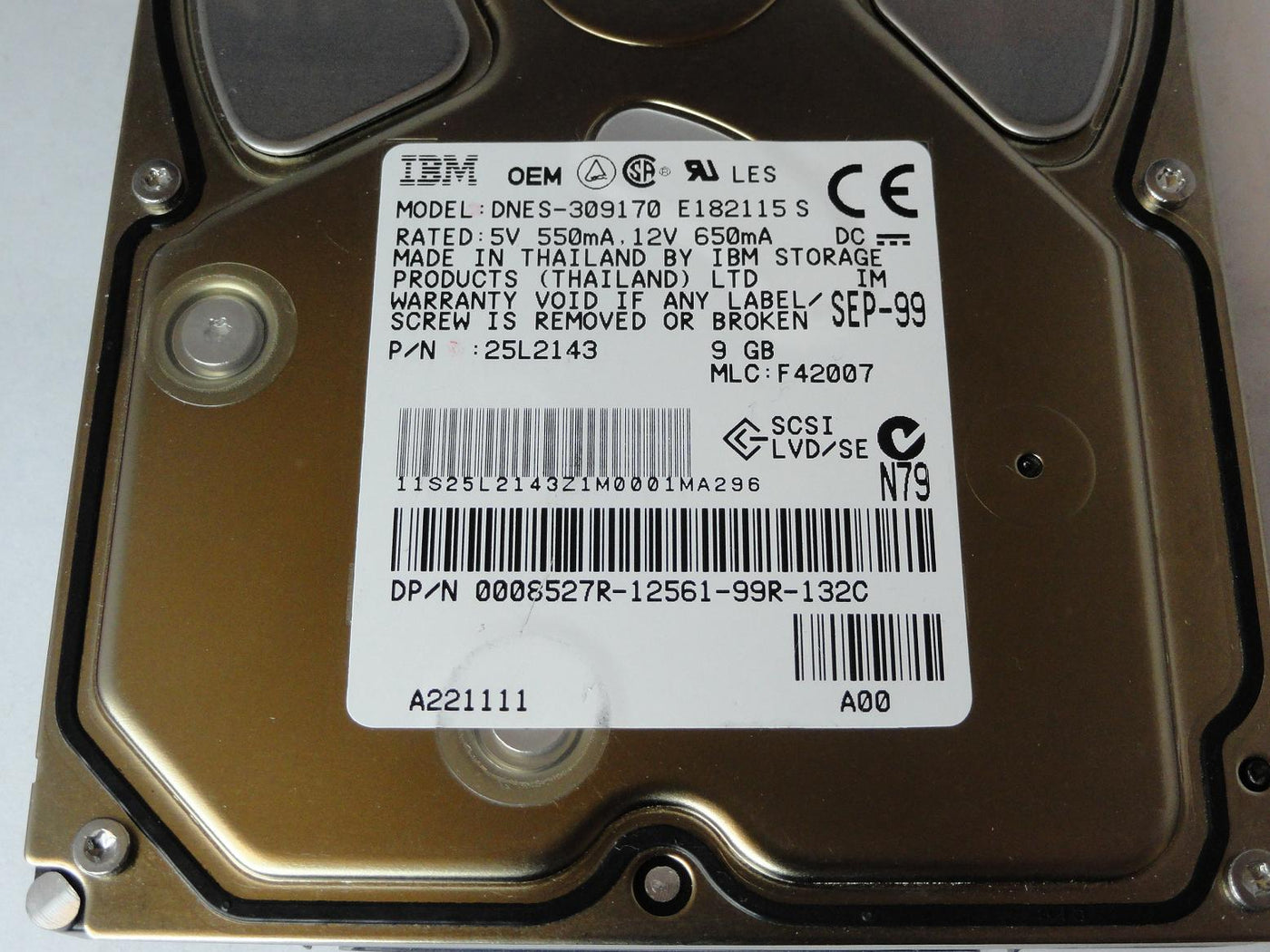 PR22998_25L2143_IBM Dell 9Gb SCSI 80 Pin 7200rpm 3.5in HDD - Image2