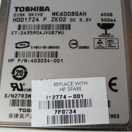 PR23009_HDD1724_Toshiba HP 60Gb ZIF 4200rpm 1.8in HDD - Image3