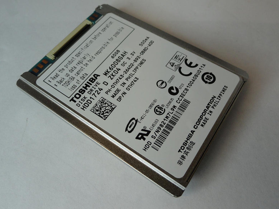 HDD1724 - Toshiba Dell 60Gb ZIF 4200rpm 1.8in HDD - Refurbished