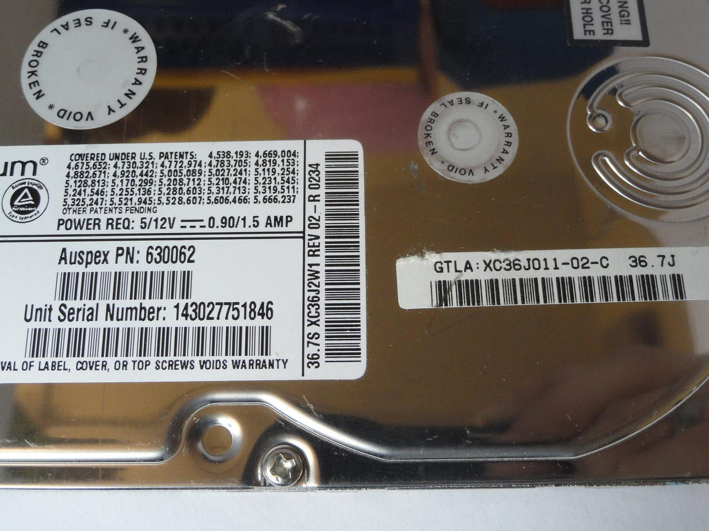 PR23023_XC36J011_Quantum Auspex 36GB SCSI 80 Pin 7200rpm 3.5in HDD - Image3